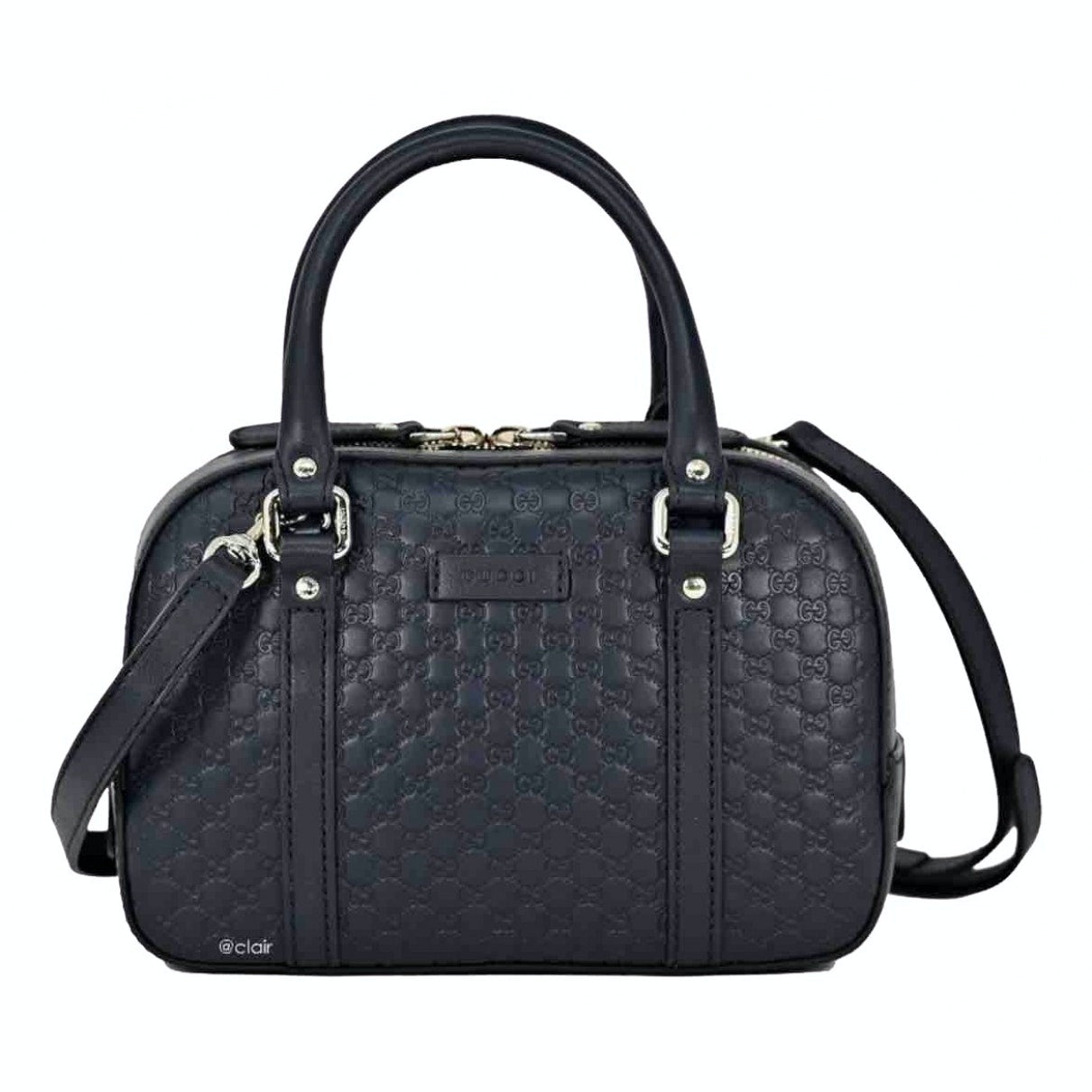 Gucci navy leather handbag
