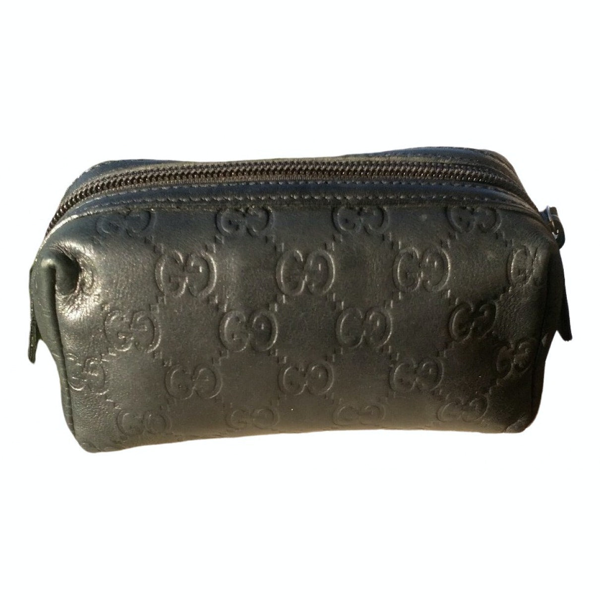 Gucci black leather clutch bag