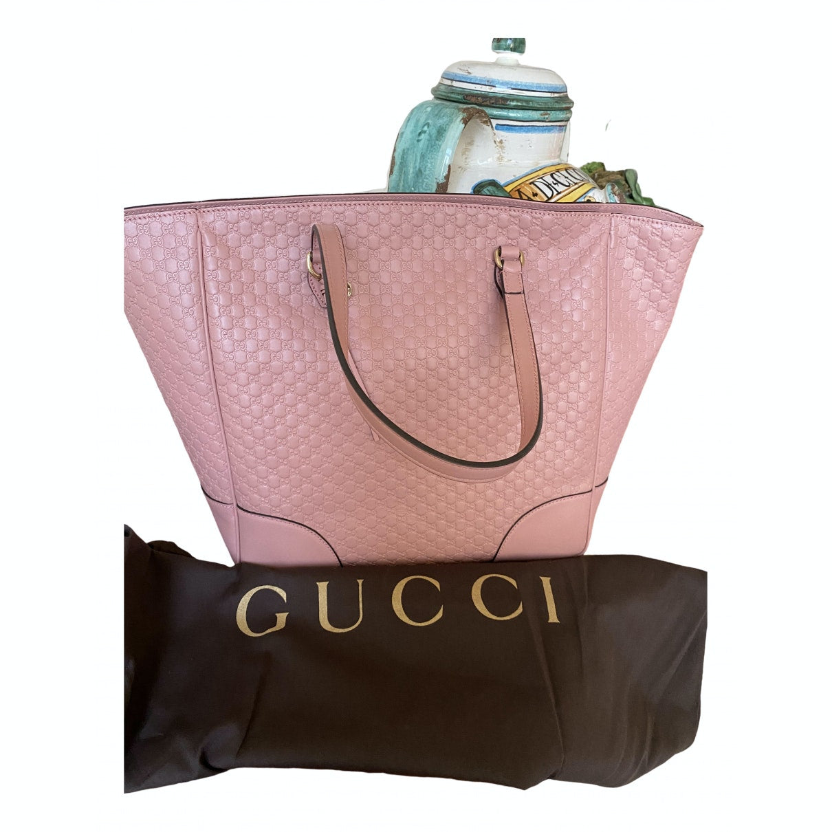 Gucci pink leather handbag
