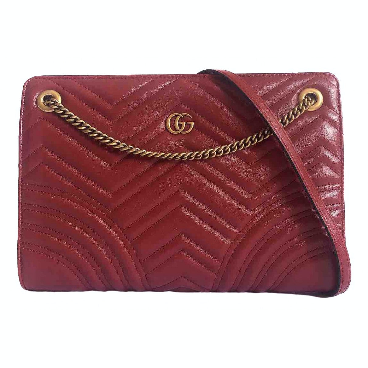 Gucci marmont red leather handbag