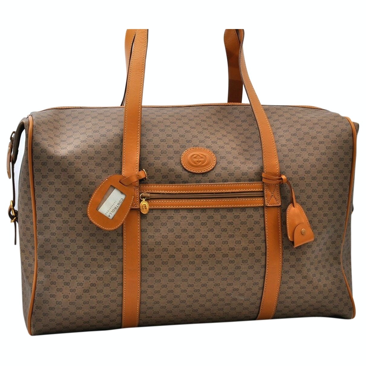 Gucci brown plastic travel bag
