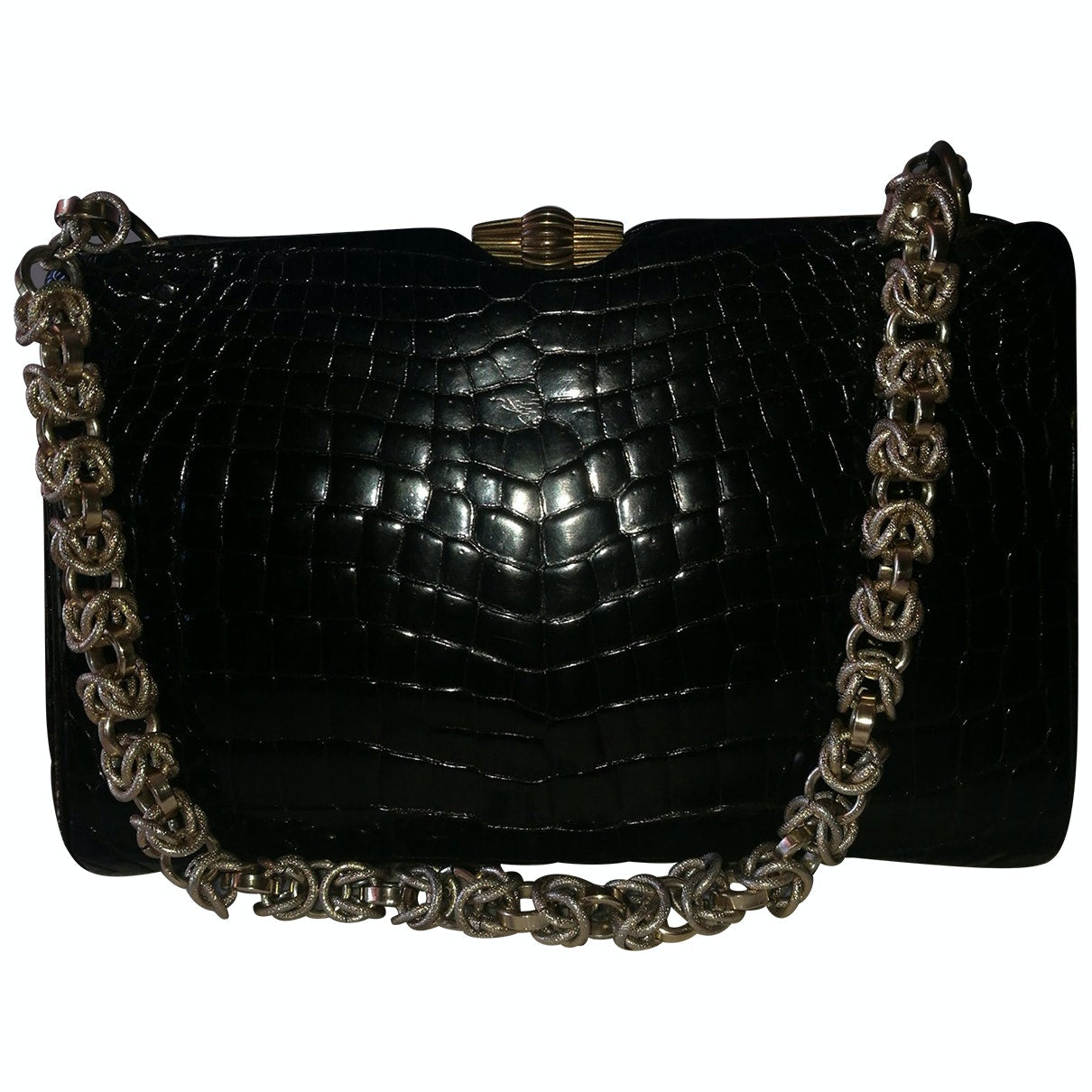 Gucci brown crocodile handbag