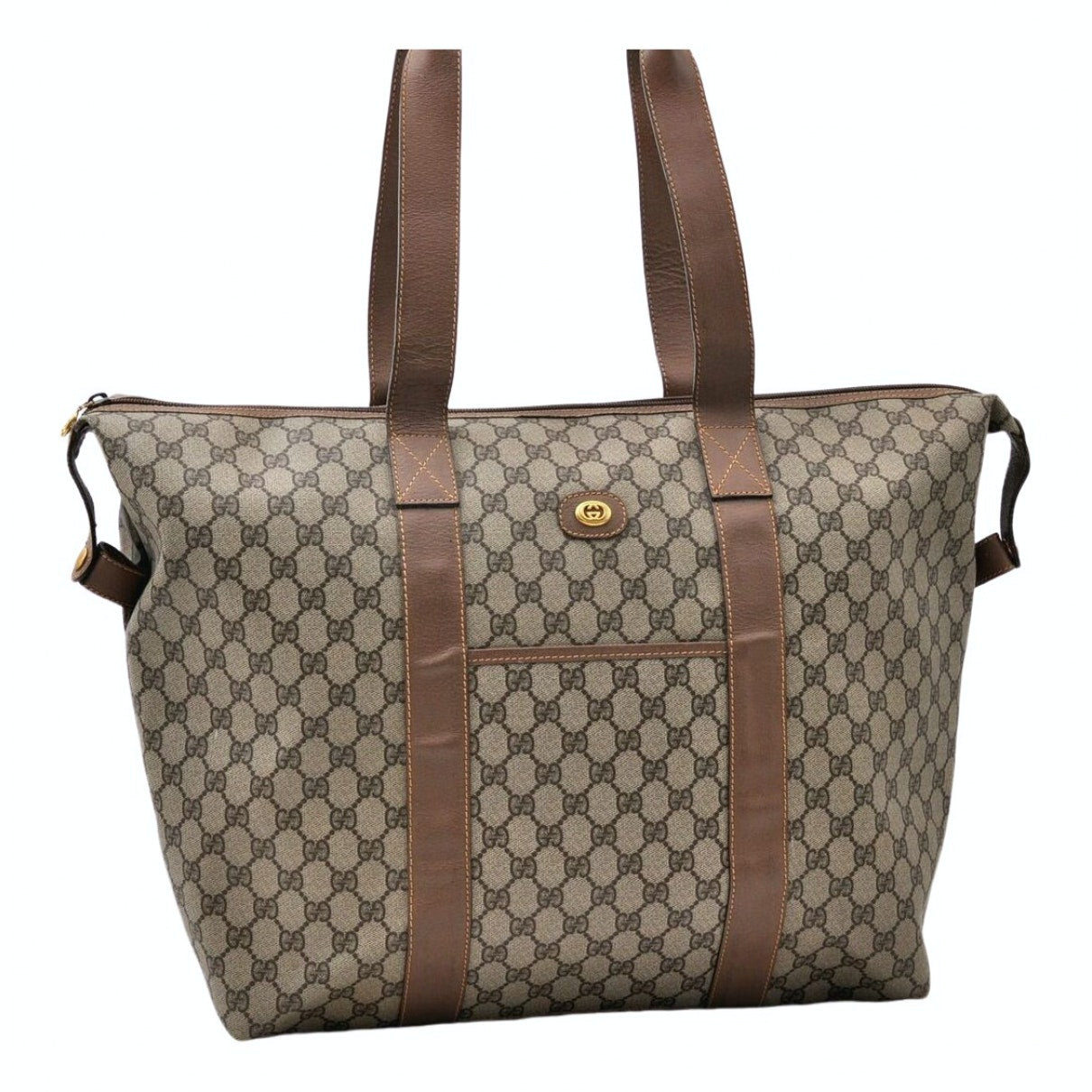 Gucci brown plastic travel bag