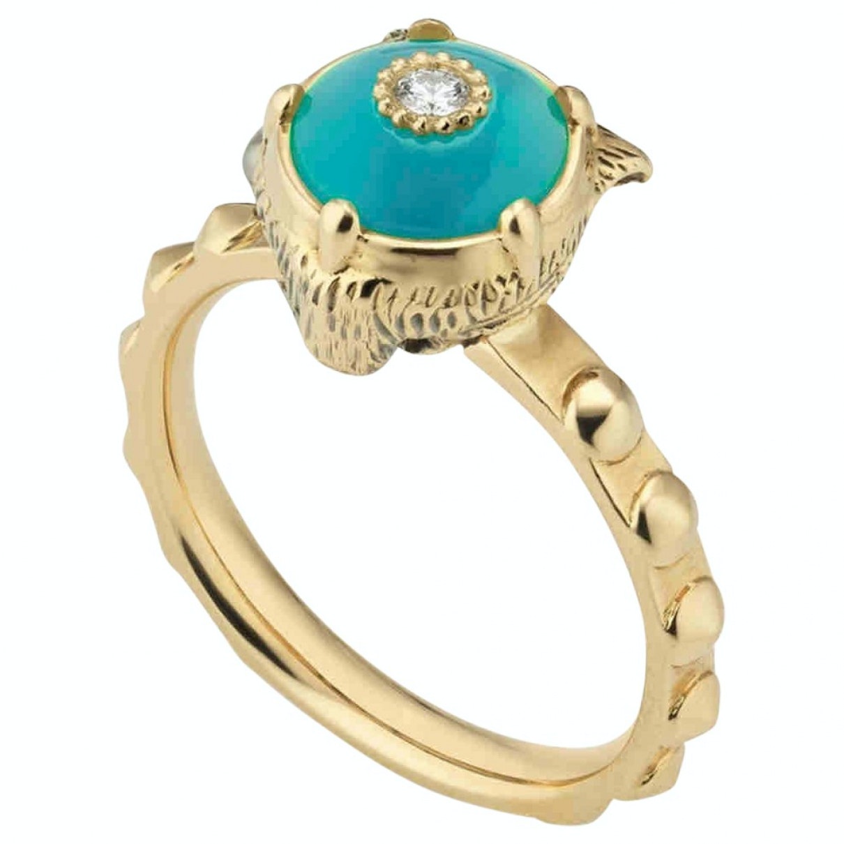 Gucci blue yellow gold rings