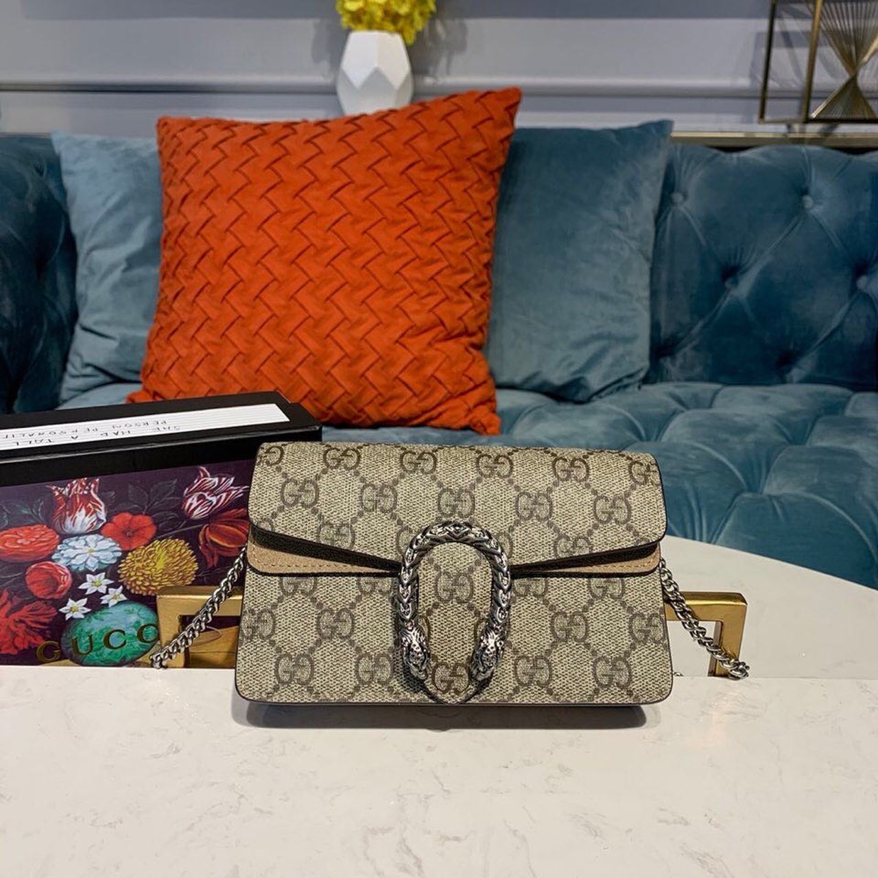 gg Dionysus Super Emerald gg Canvas Mini Bag