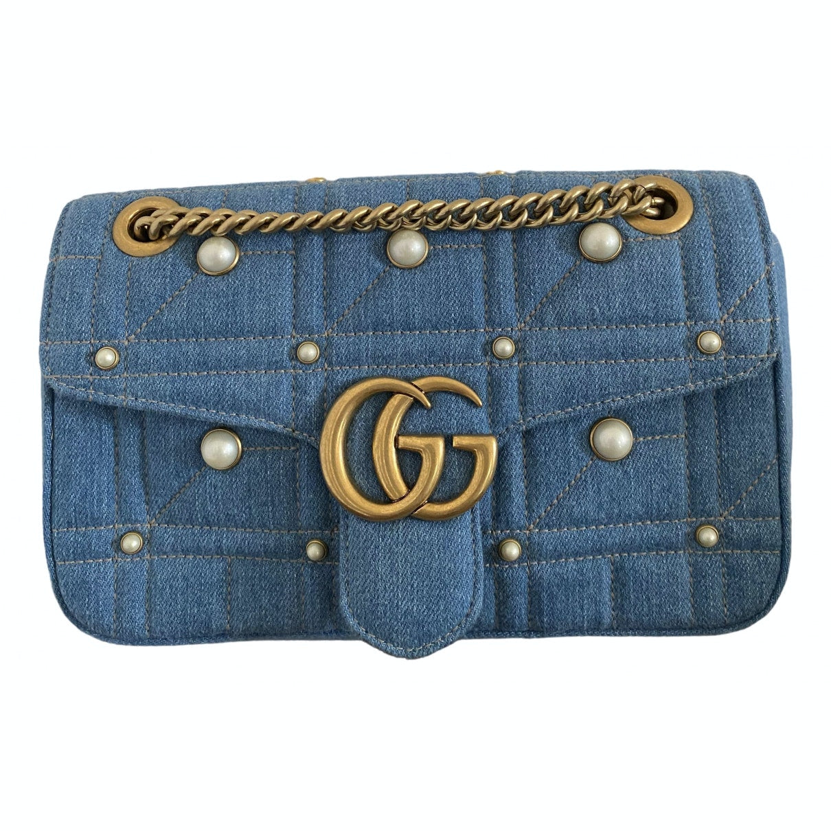 Gucci marmont blue denim - jeans handbag