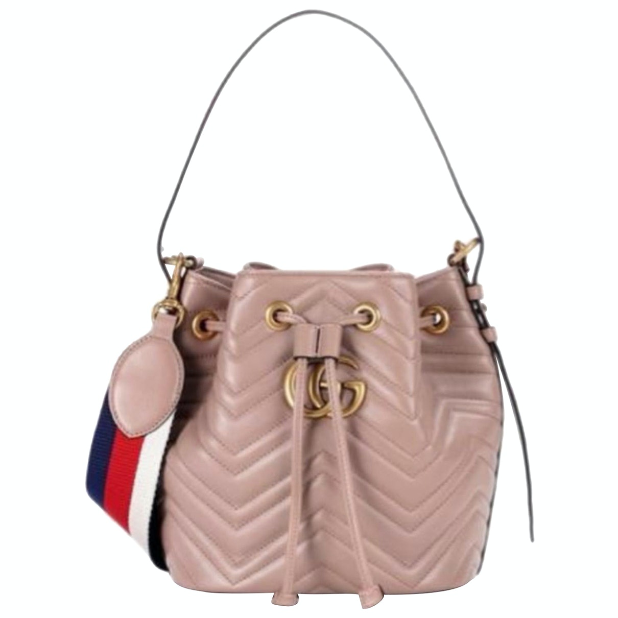 Gucci marmont pink leather handbag