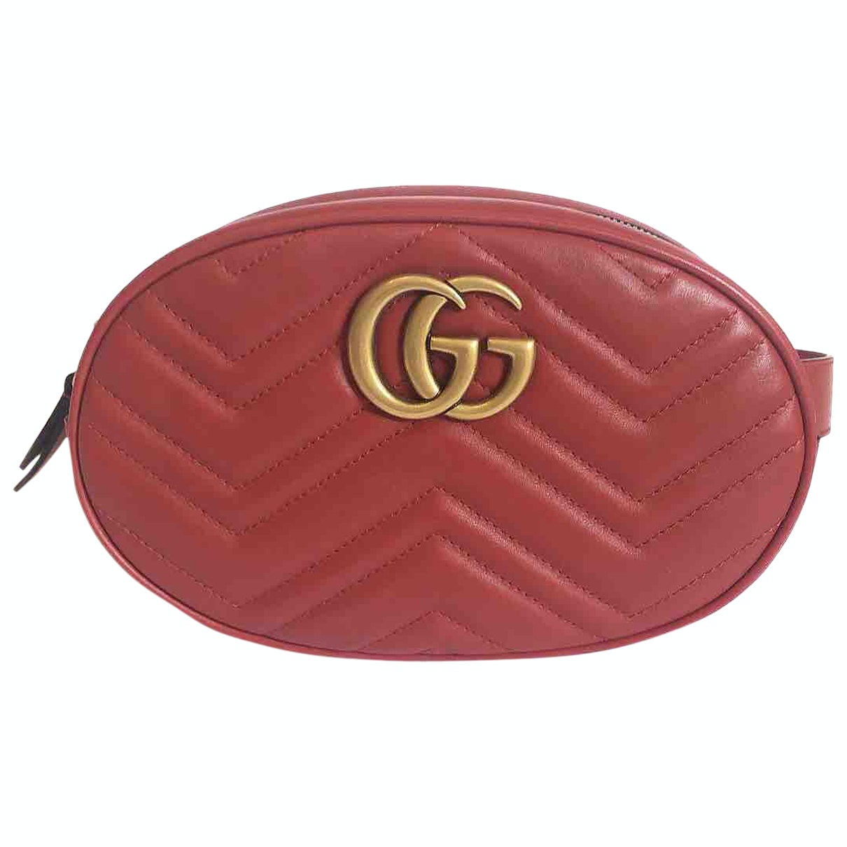 Gucci marmont red leather clutch bag