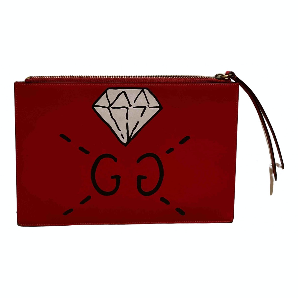 Gucci guccy clutch red leather clutch bag