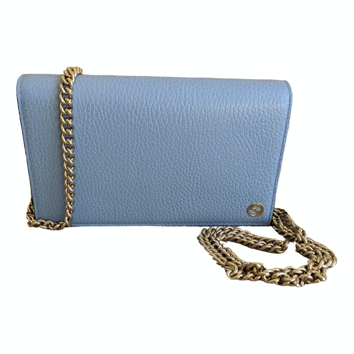 Gucci betty blue leather clutch bag