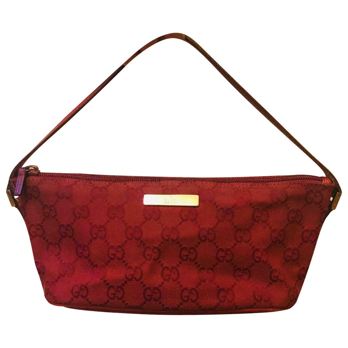 Gucci red cloth clutch bag