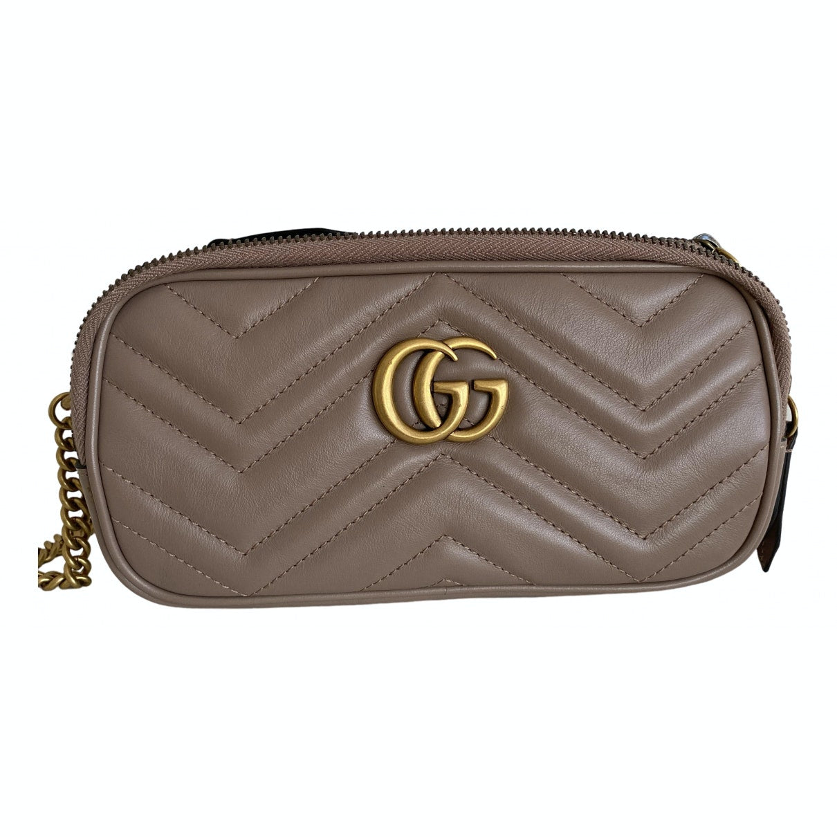 Gucci marmont grey leather handbag