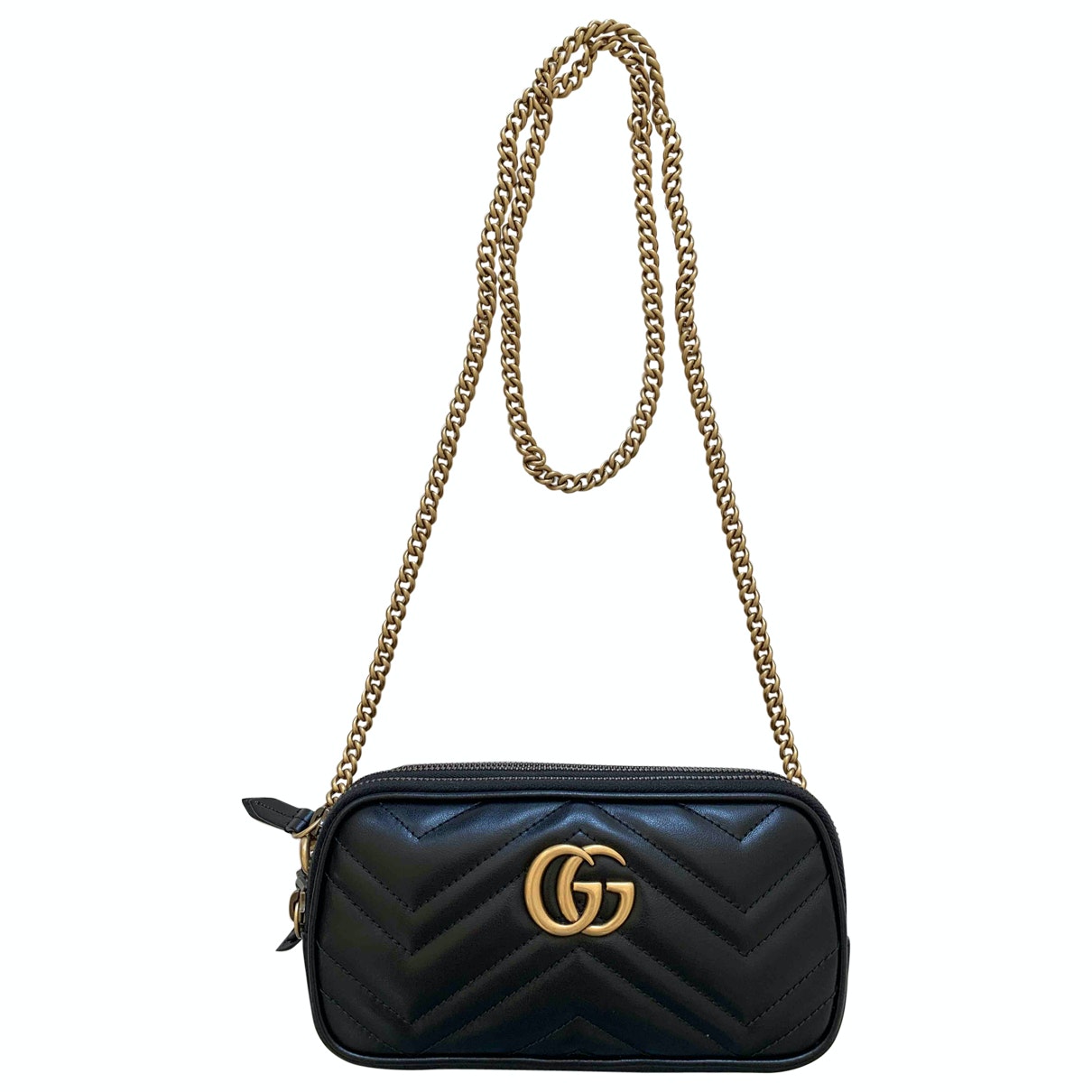 Gucci marmont black leather handbag
