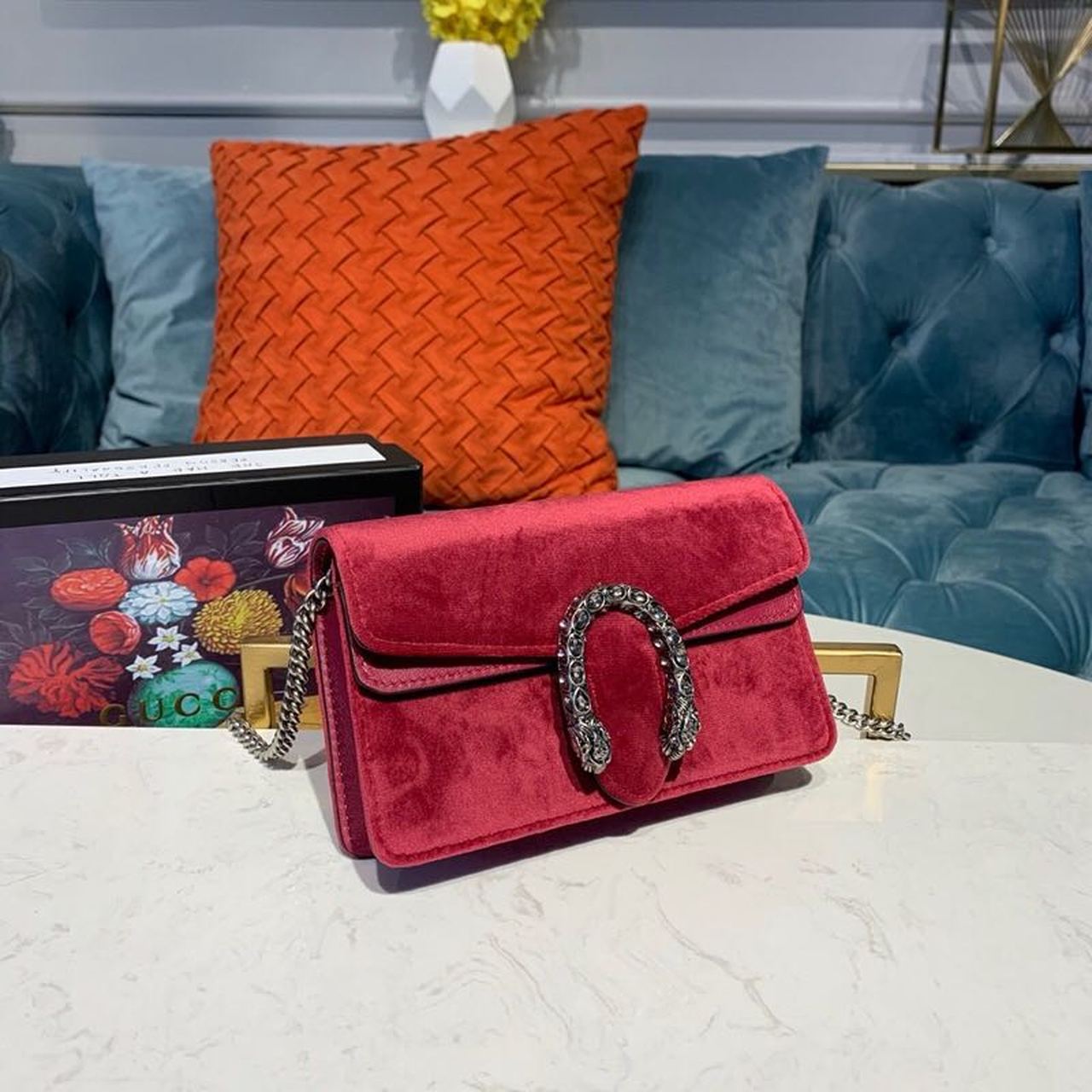 gg Dionysus gg Super Corduroy Red Mini Bag