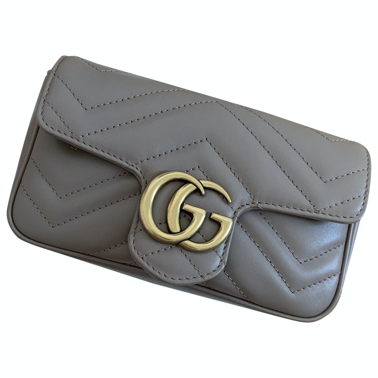 Gucci marmont beige leather handbag