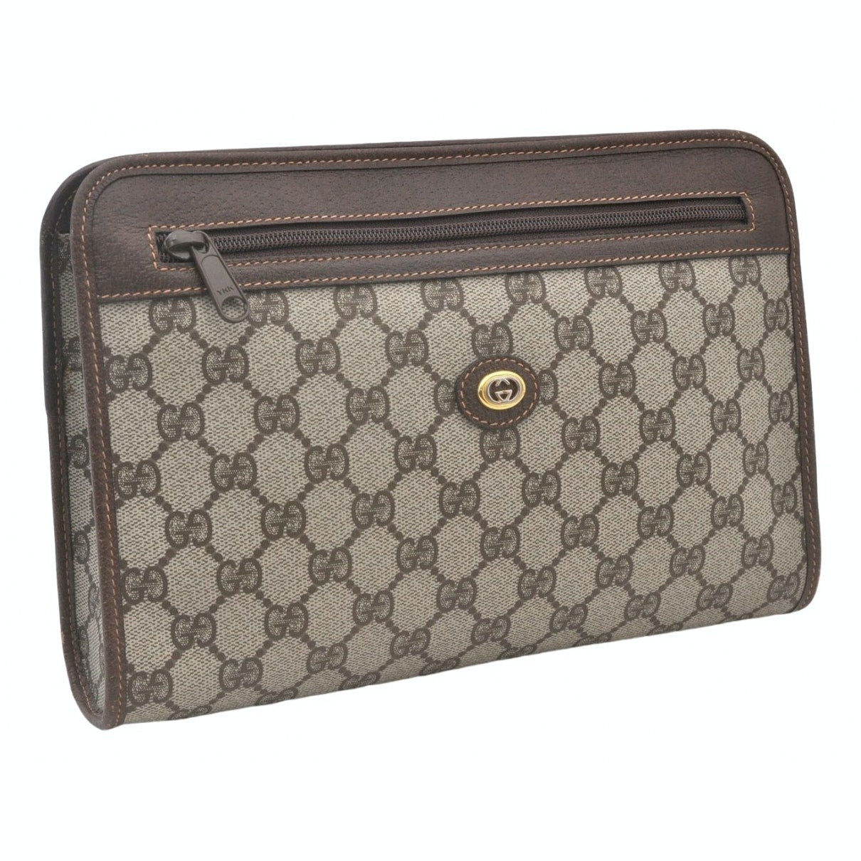 Gucci brown plastic clutch bag