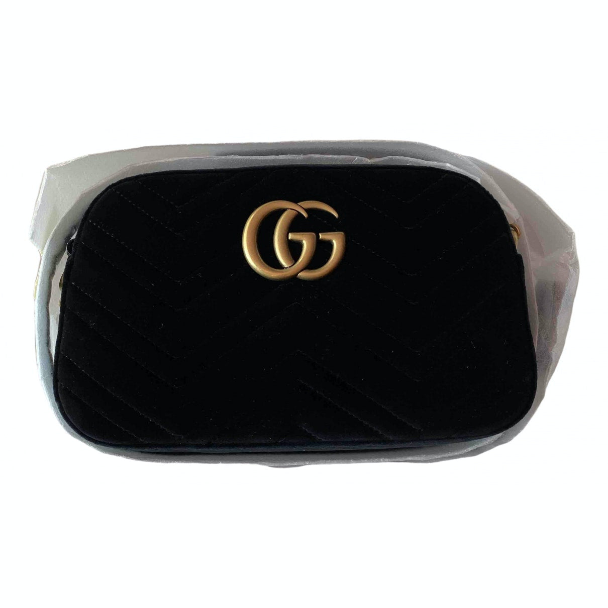 Gucci marmont black velvet handbag