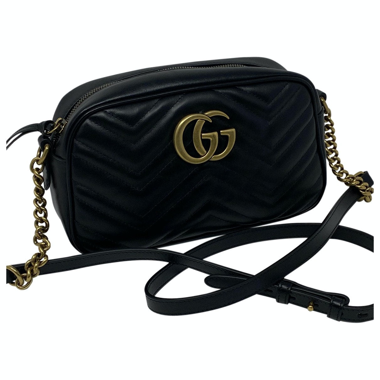 Gucci marmont black leather handbag