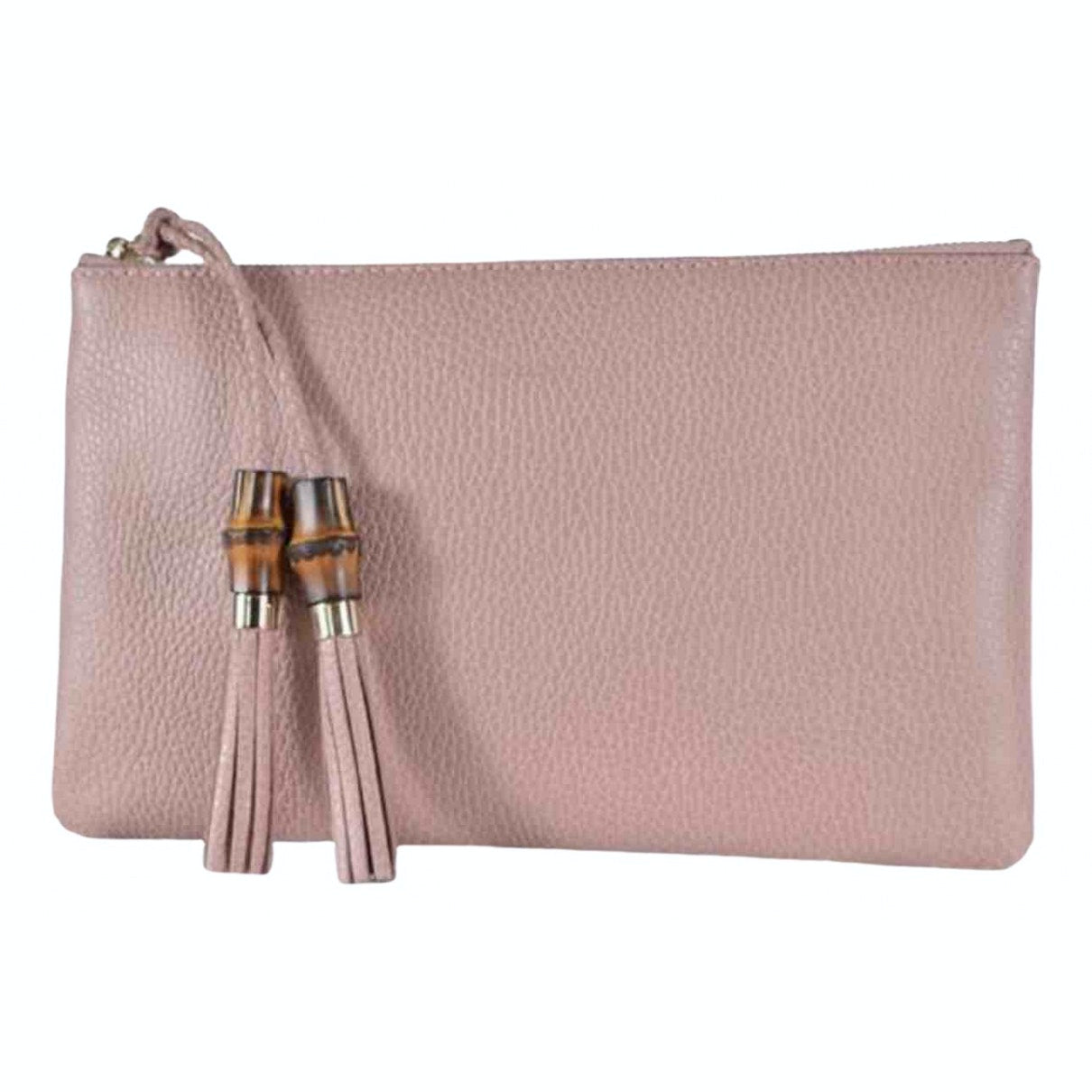Gucci pink leather clutch bag
