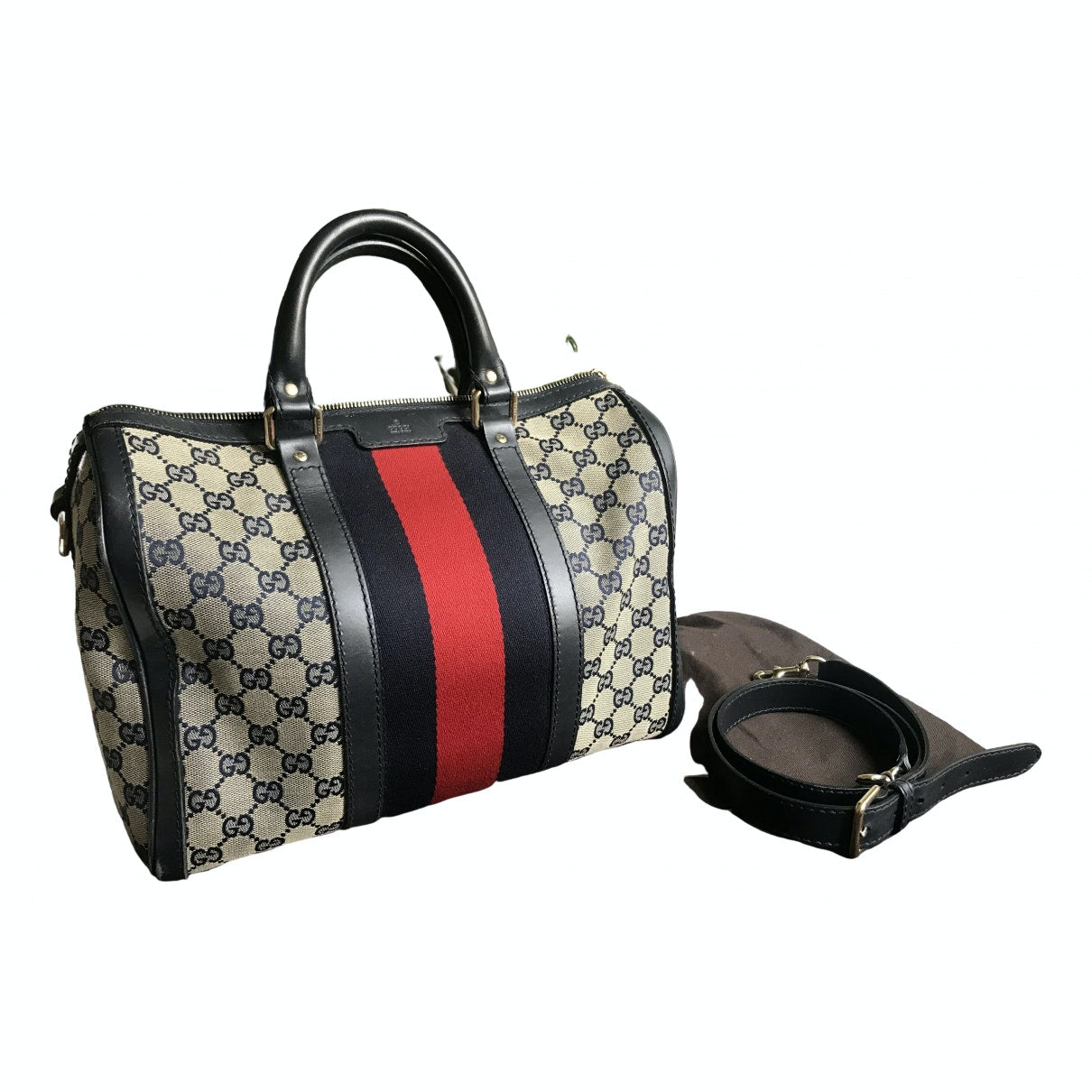 Gucci boston blue cloth handbag