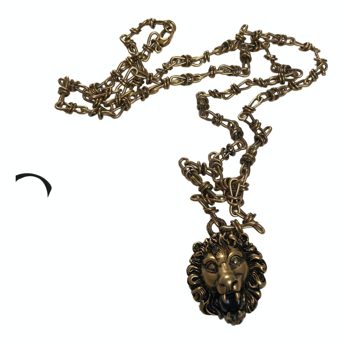 Gucci gold metal necklaces