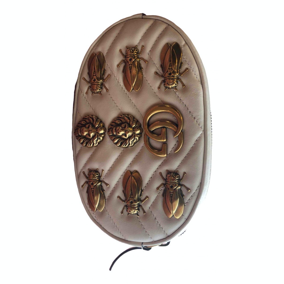 Gucci marmont white leather clutch bag