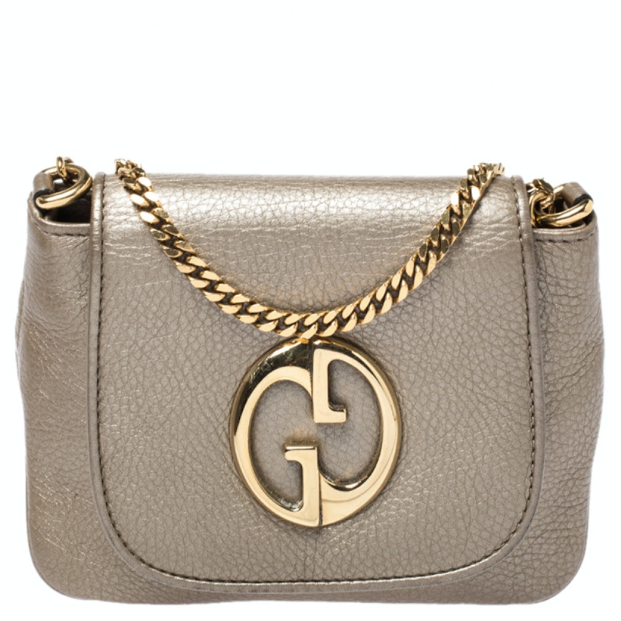 Gucci gold leather handbag