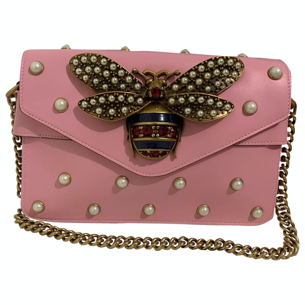 Gucci broadway pink leather handbag