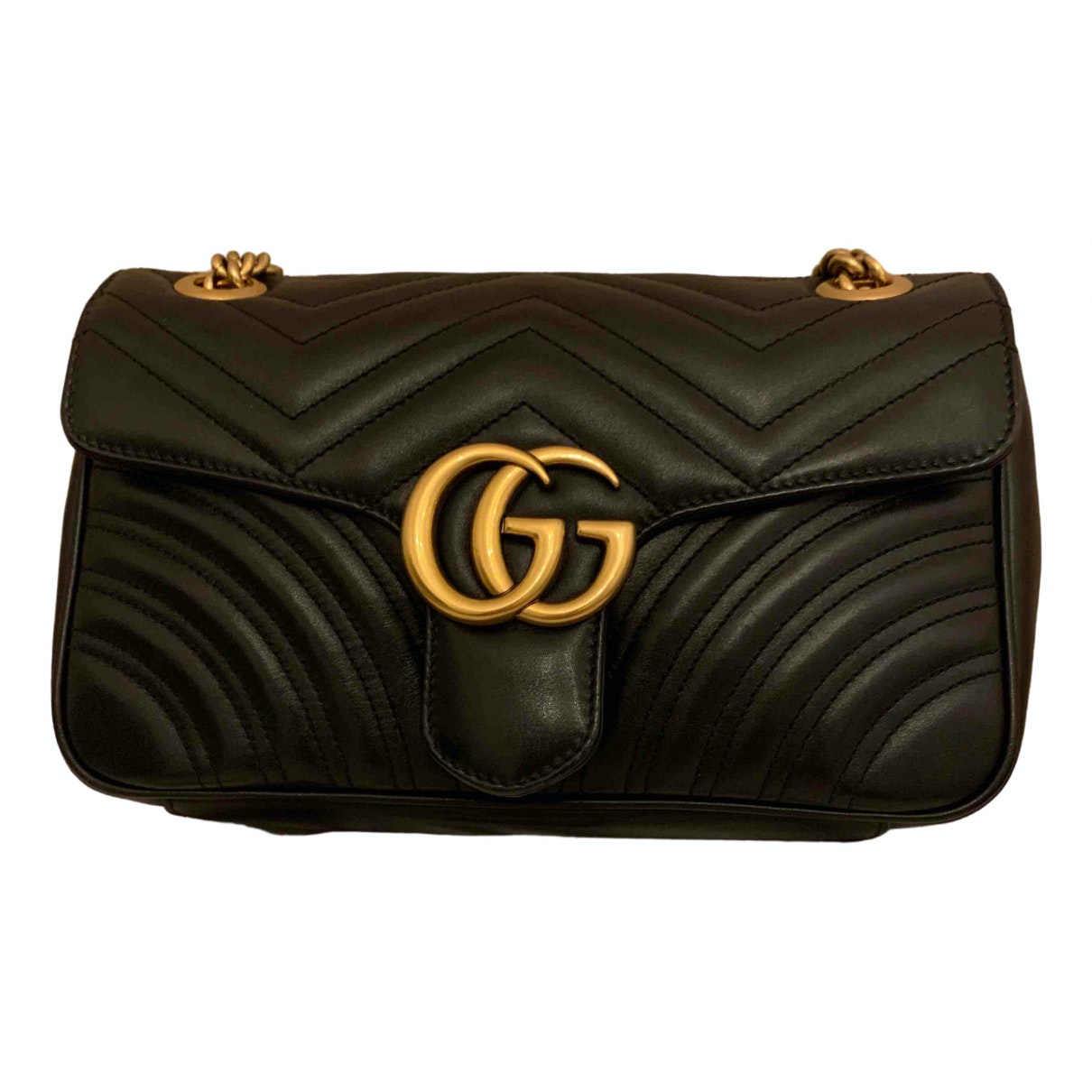 Gucci marmont black leather handbag