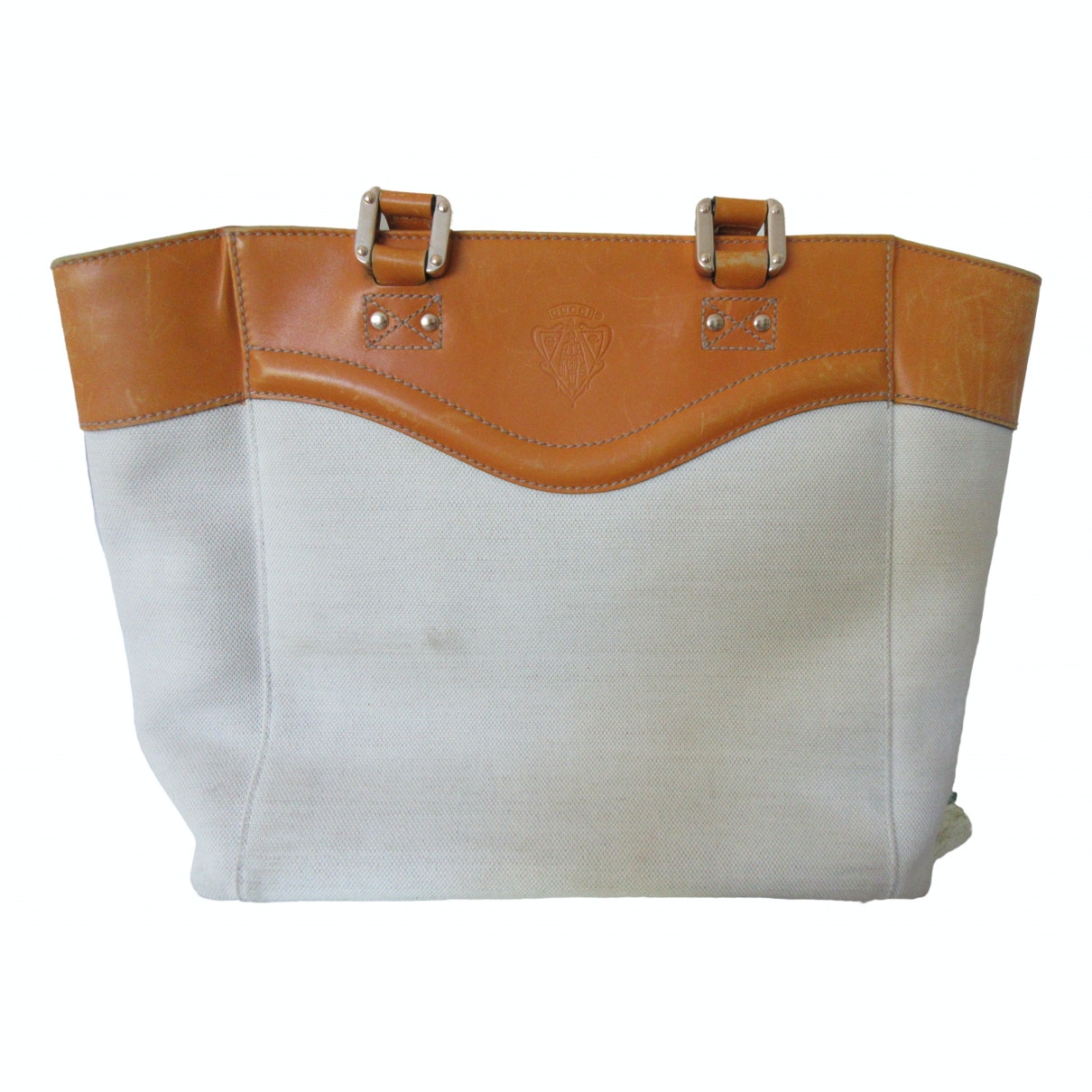 Gucci ecru linen handbag