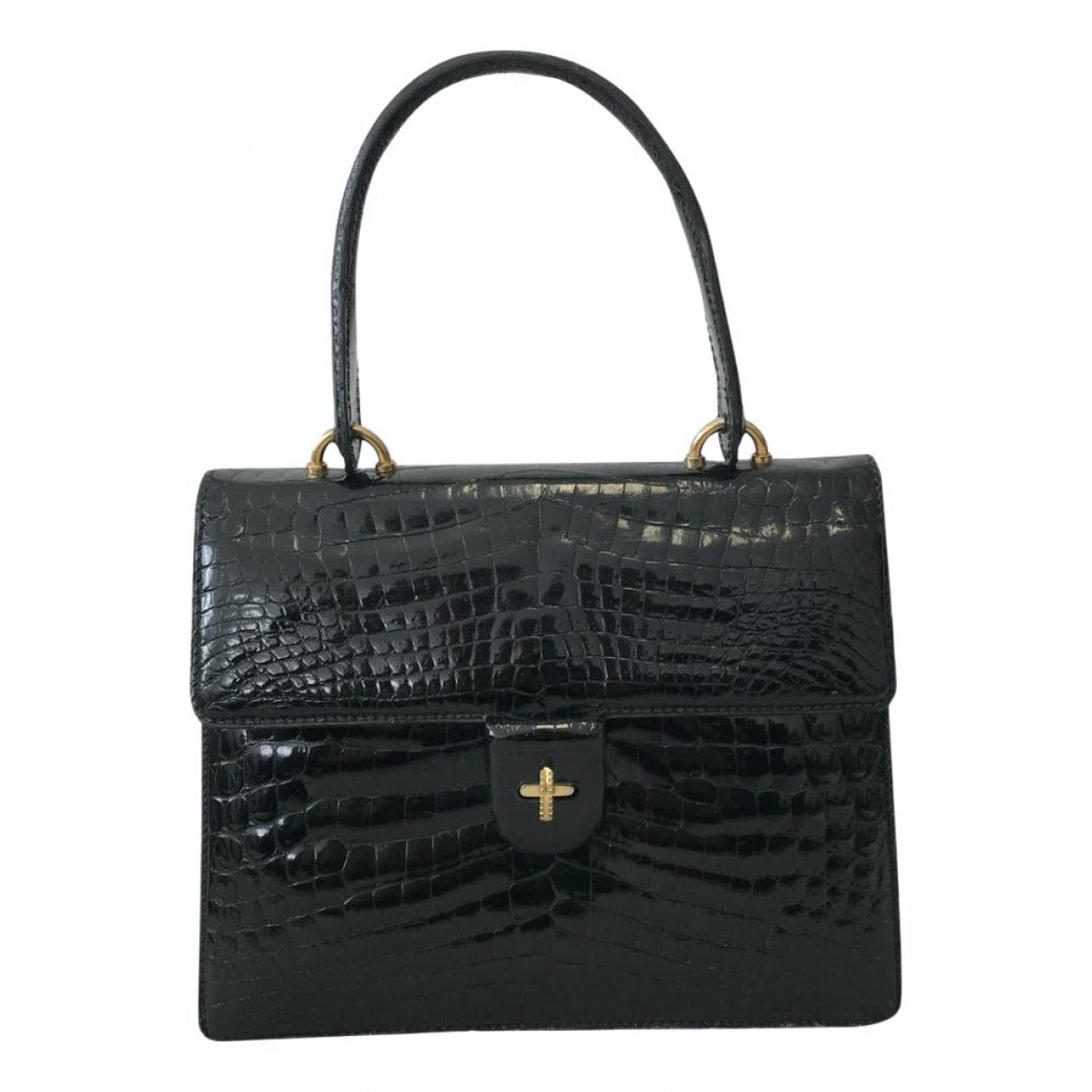 Gucci black crocodile handbag