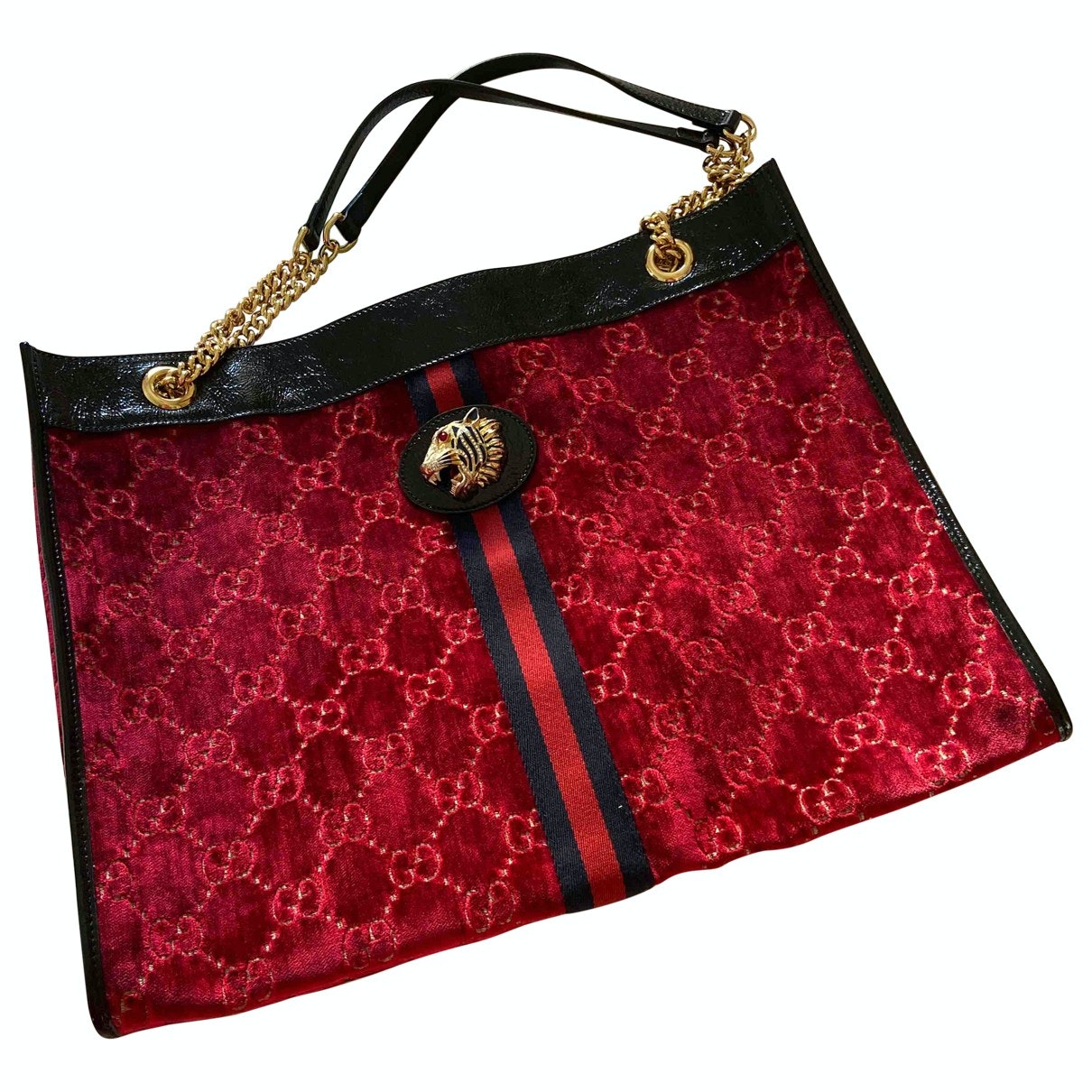 Gucci rajah burgundy velvet handbag