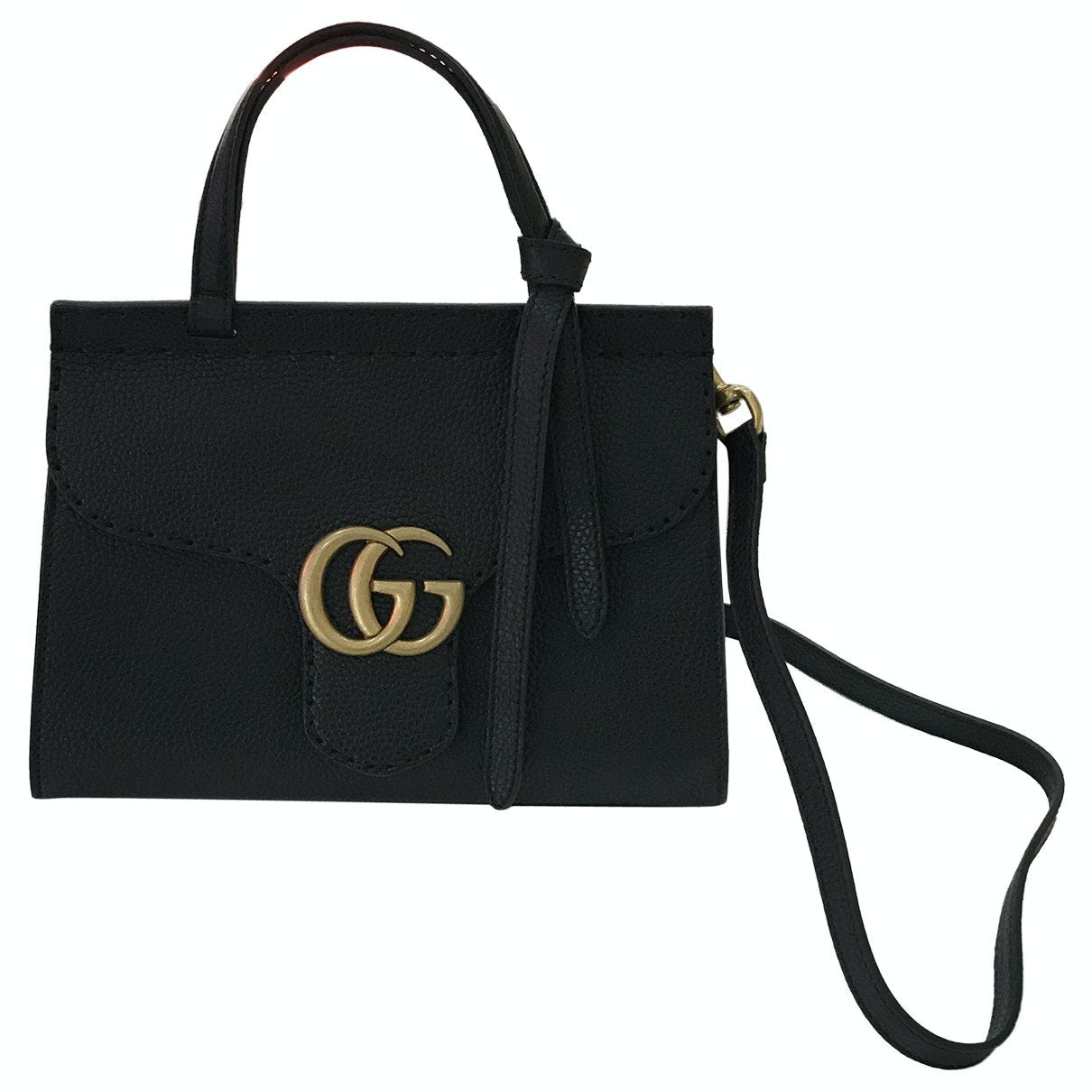 Gucci marmont black leather handbag