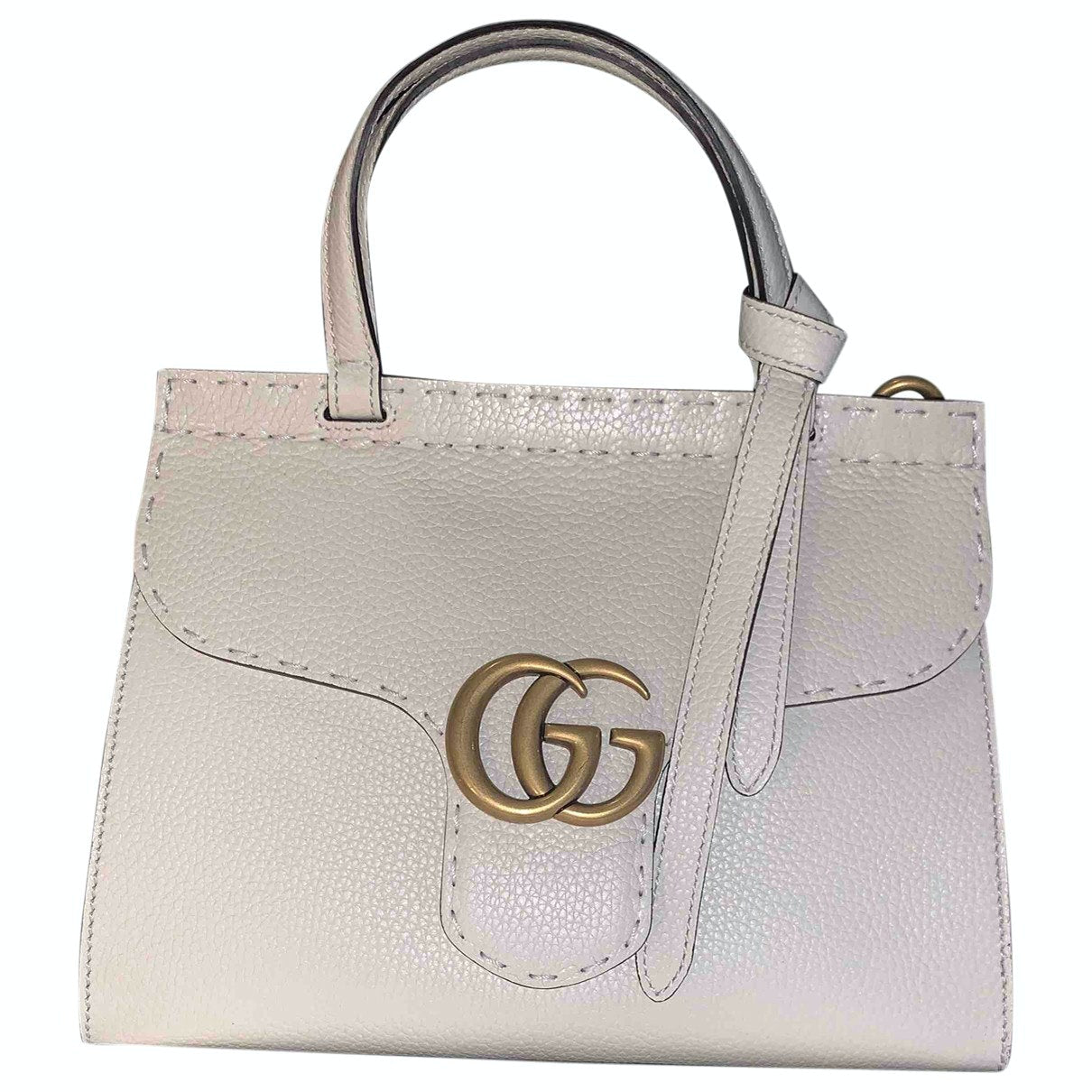 Gucci marmont white leather handbag