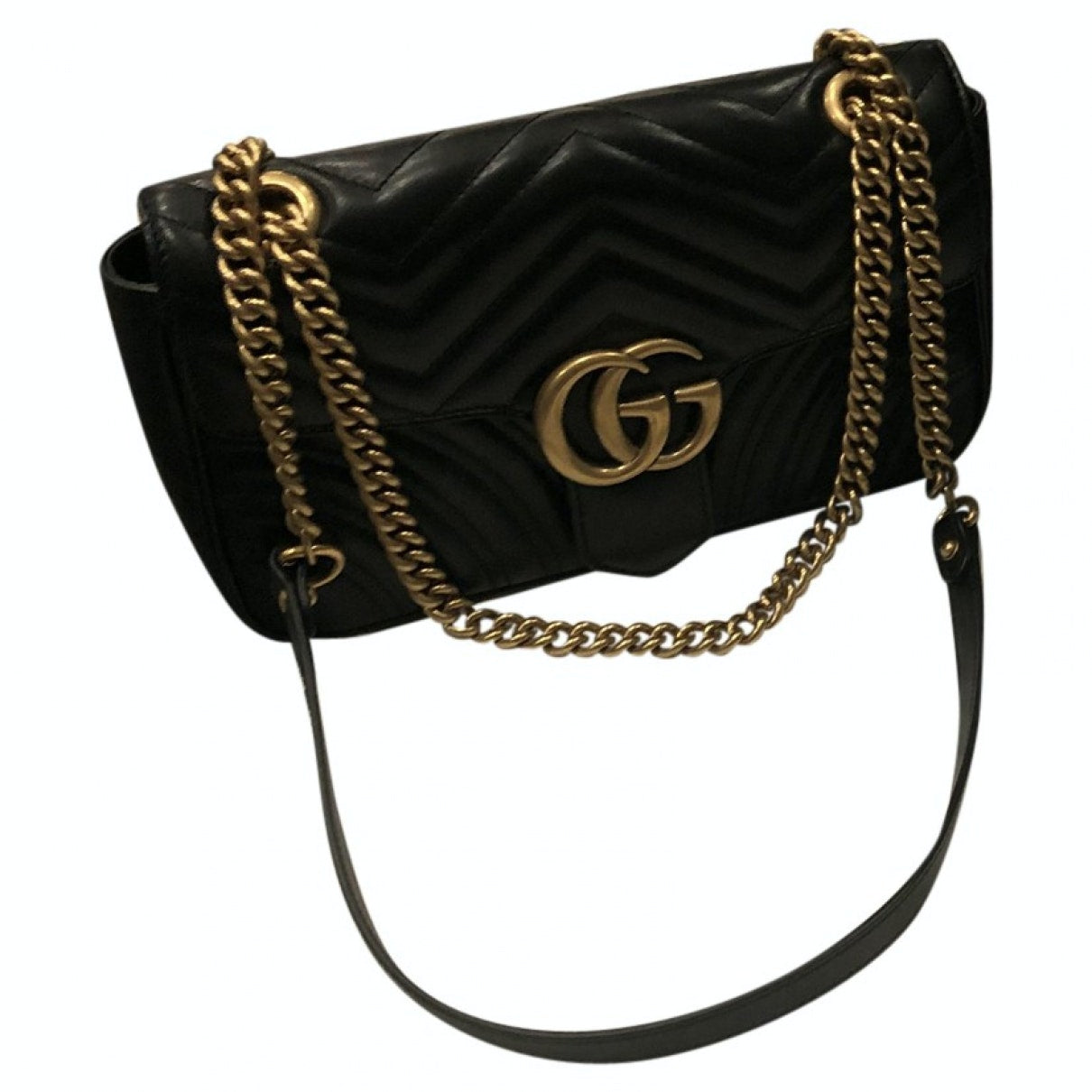 Gucci marmont black leather handbag