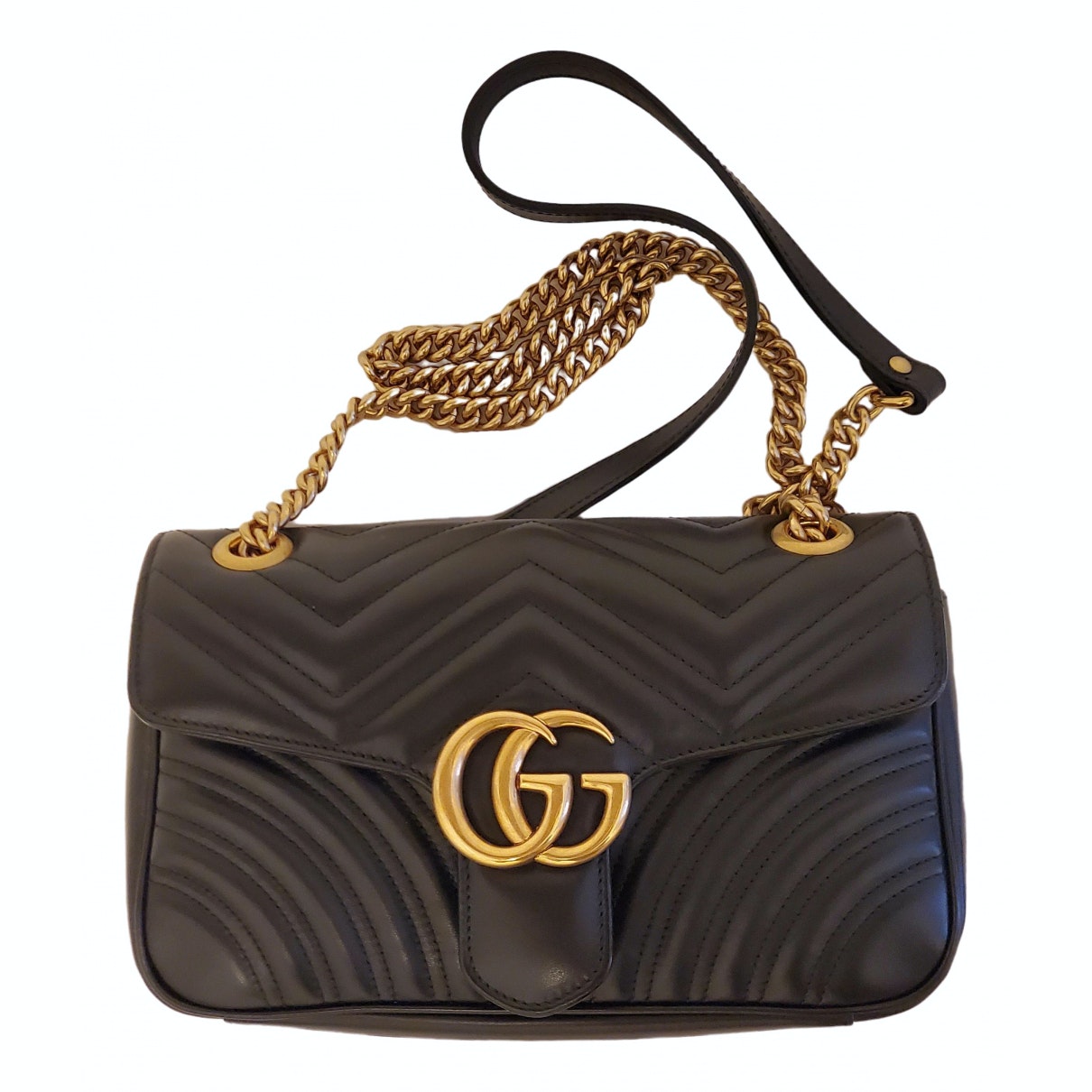 Gucci marmont black leather handbag
