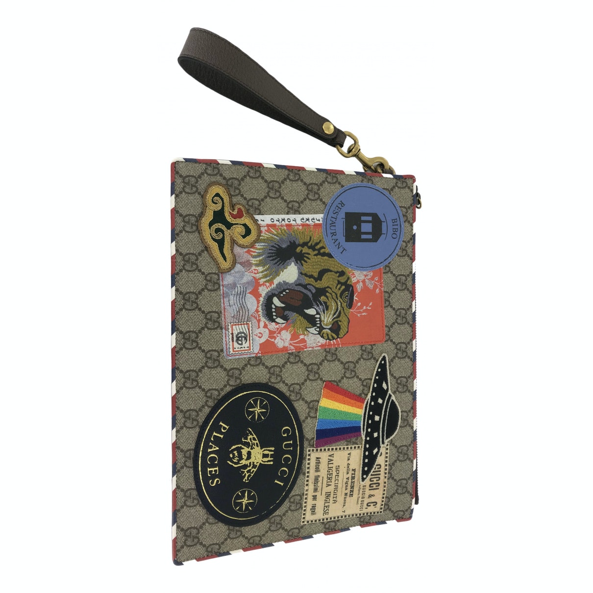 Gucci multicolour cloth clutch bag