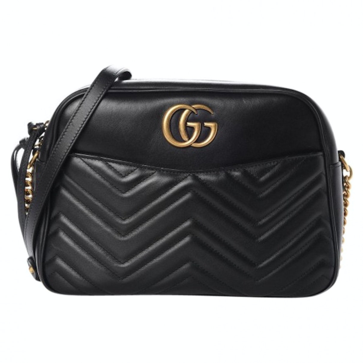 Gucci marmont black leather handbag