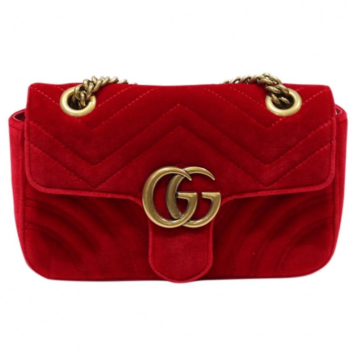 Gucci marmont red velvet handbag