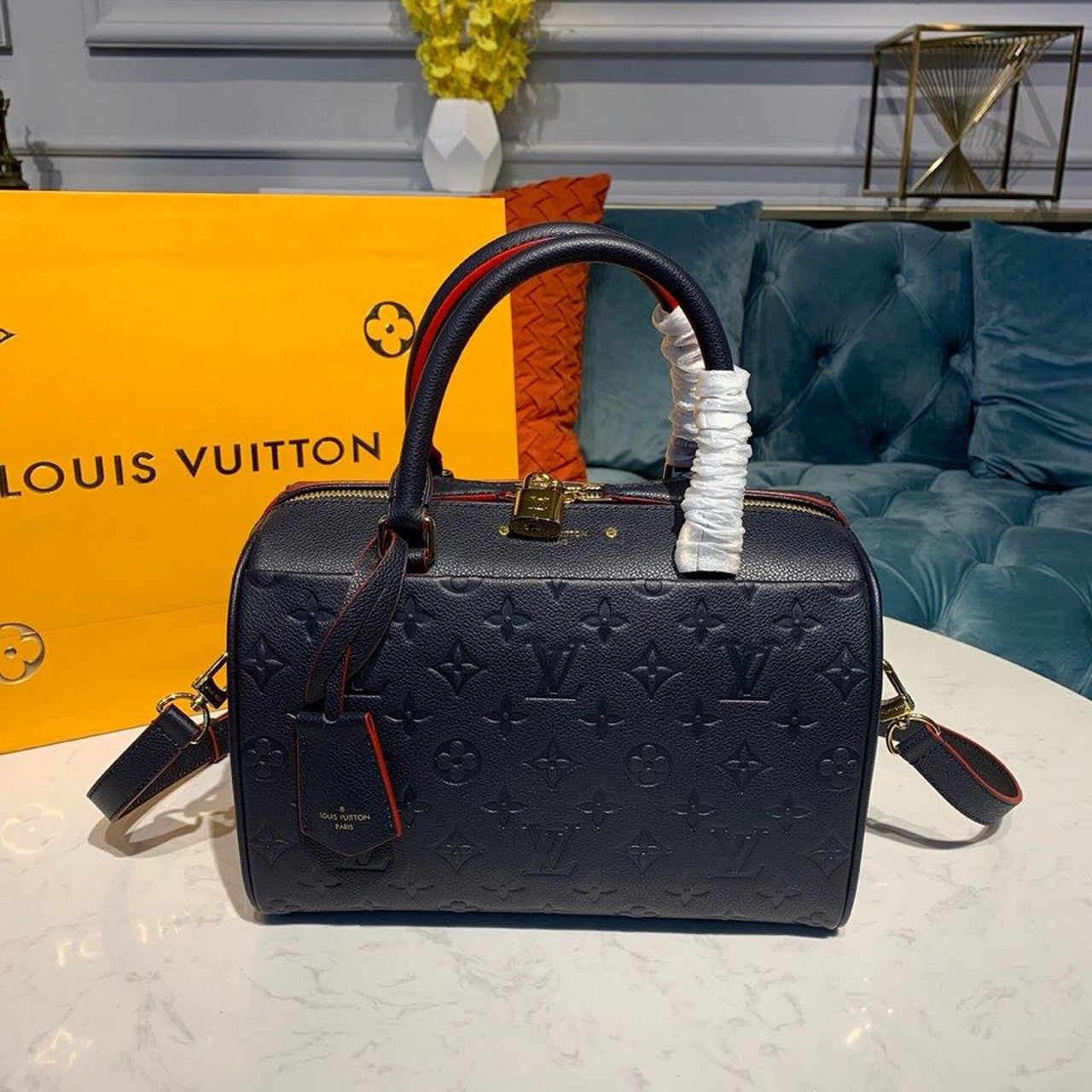 Top Quality Speedy Bandouliere Empreinte Navy For Monogram Blue Crossbody Bag