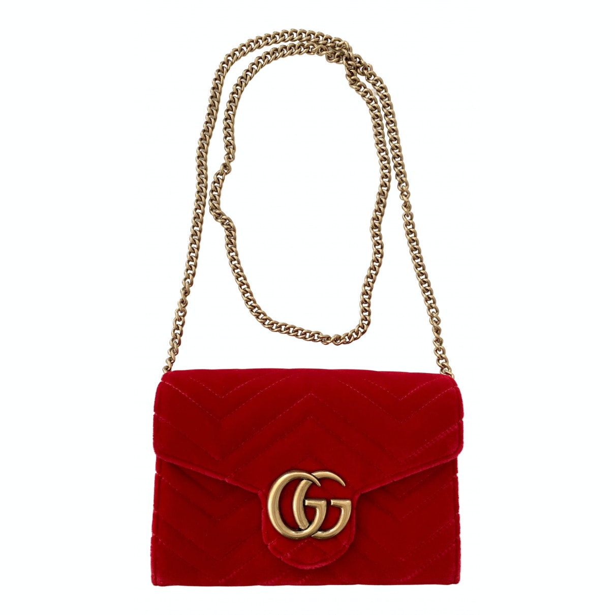 Gucci marmont red velvet handbag