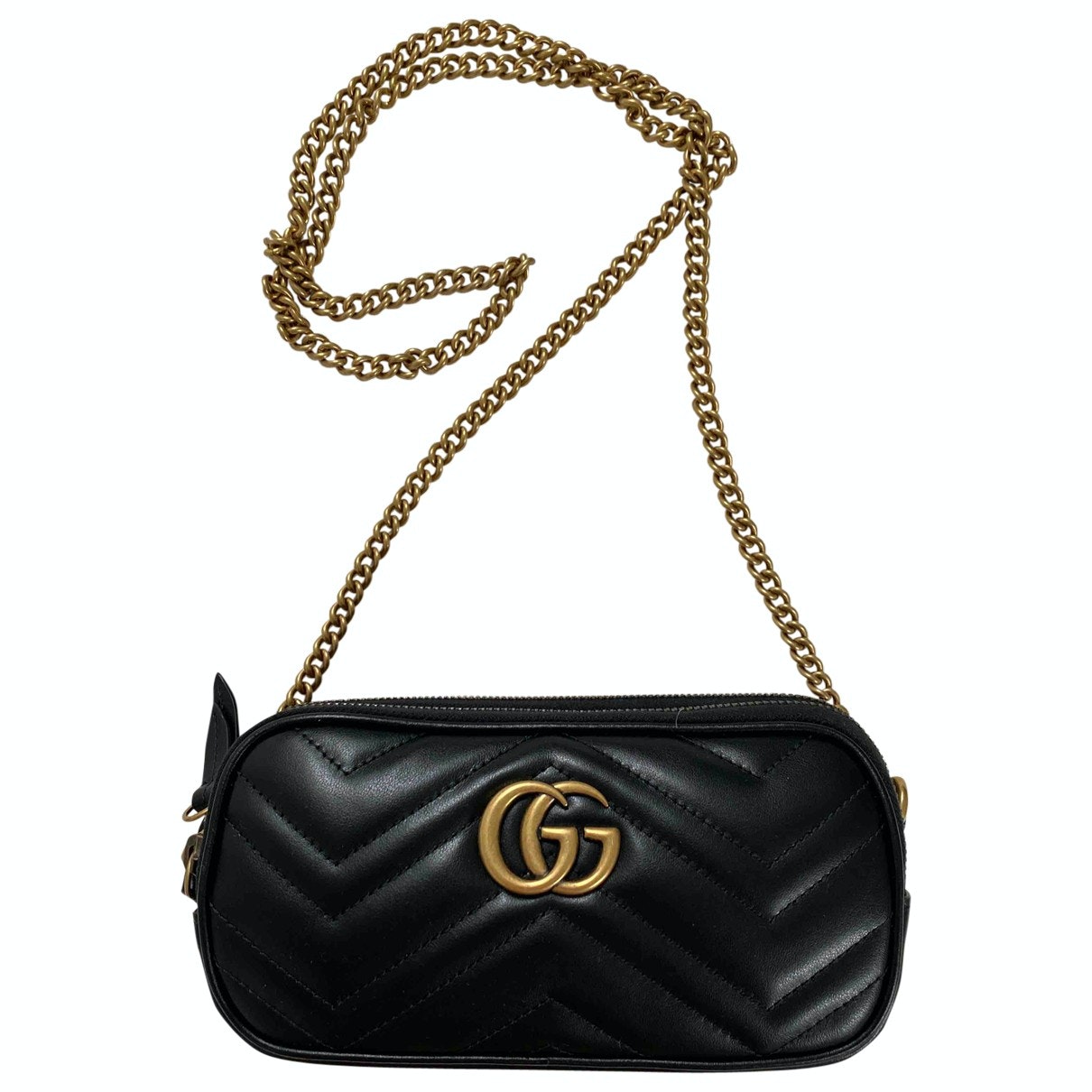 Gucci marmont black leather handbag