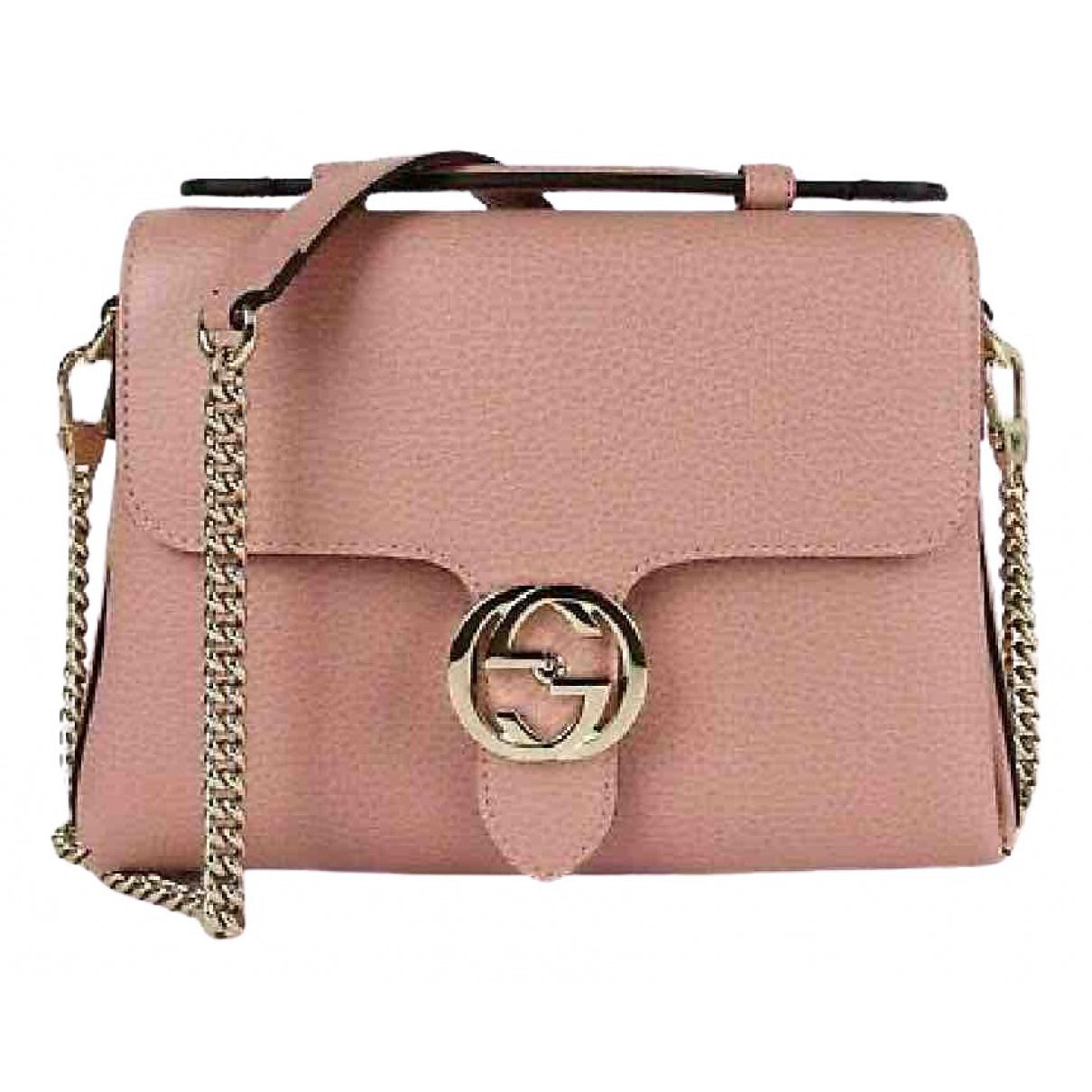 Gucci interlocking pink leather handbag