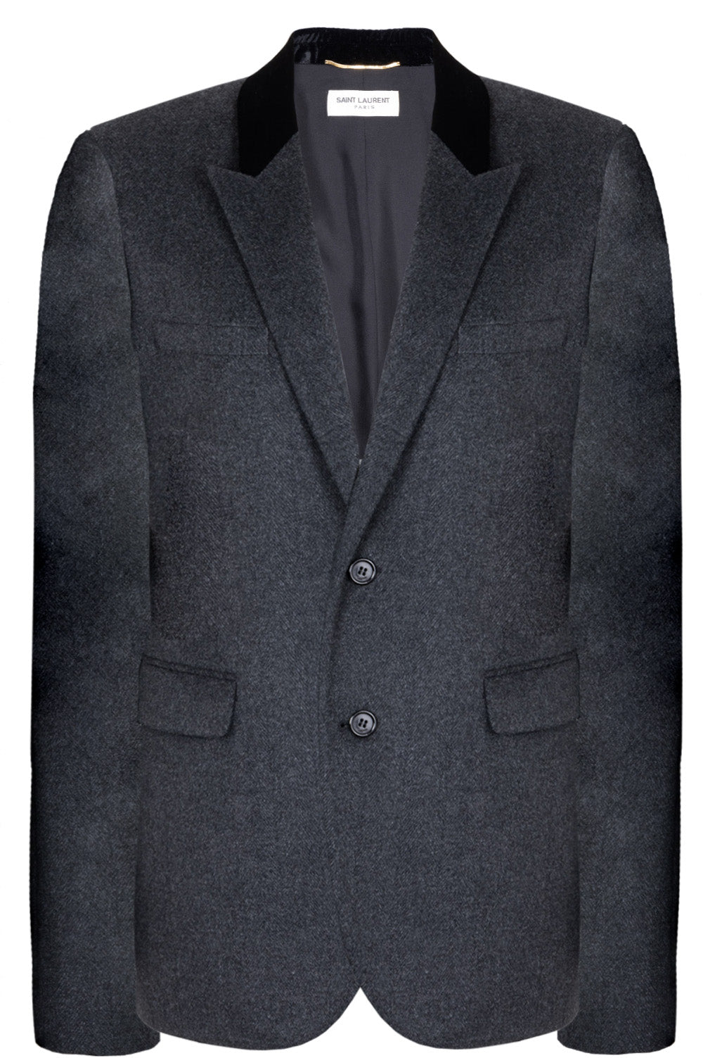 Jacket Velvet Collar Cashmere Graphite Handbag