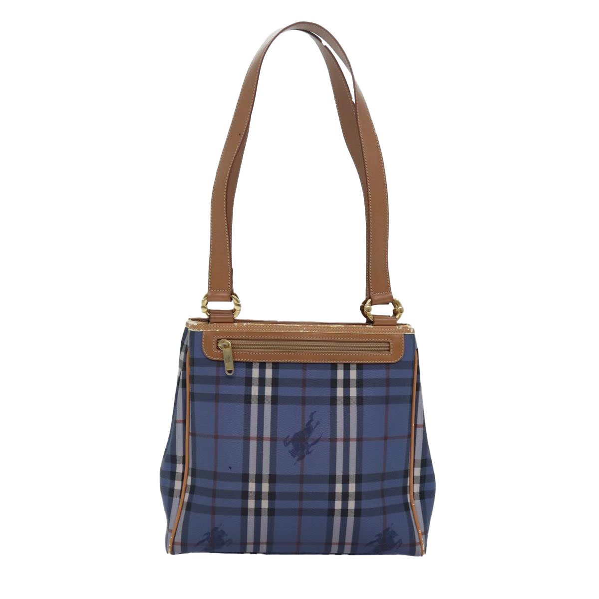 Burberry Nova Check Tote Bag Canvas Blue Canvas Tote Bag