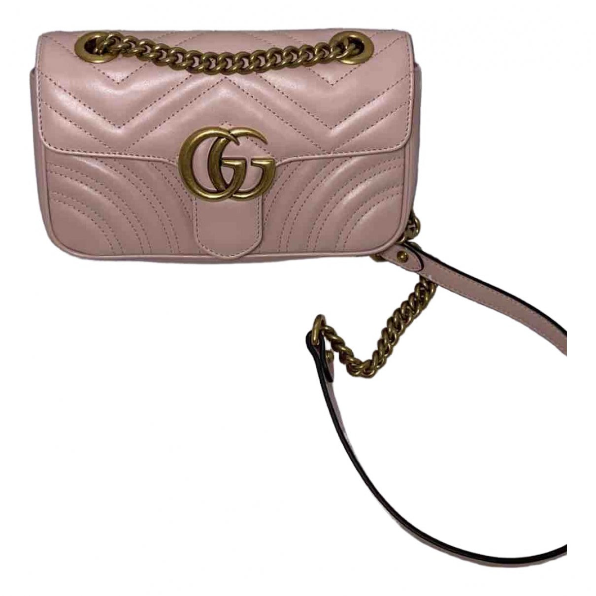 Gucci marmont pink leather handbag