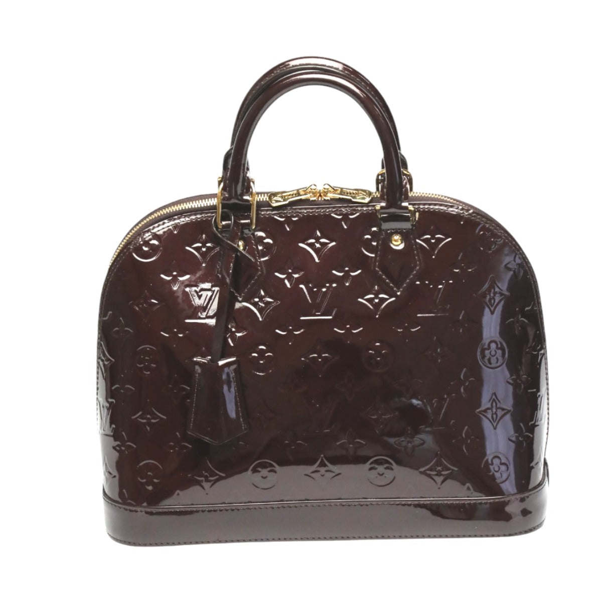 Louis Vuitton M91611 Vernis wine- Vernis Alma Monogram Red Handbag
