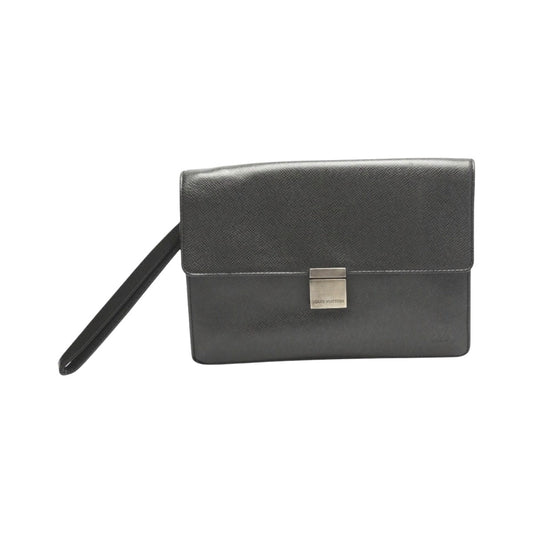 Louis Vuitton M30782 Taiga Selenga Black Clutch Bag