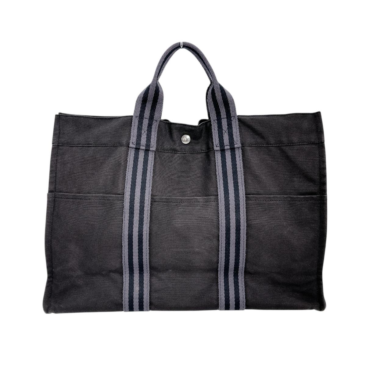 Hermes Tote Bag Business Bag Classic Popularity Fool Toemm Canvas Black