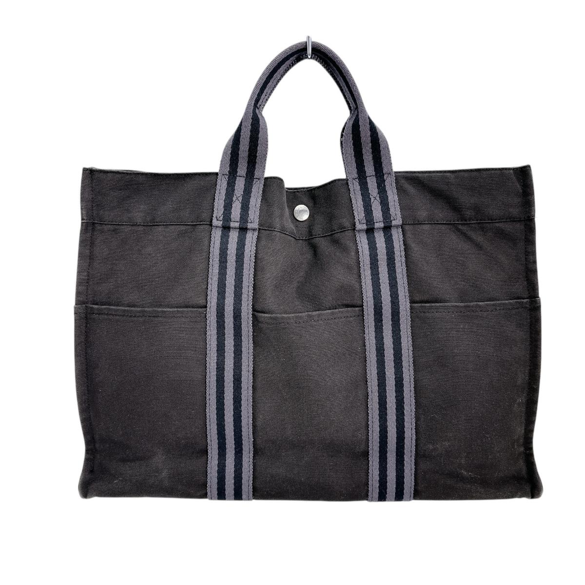 Hermes Tote Bag Business Bag Classic Popularity Fool Toemm Canvas Black